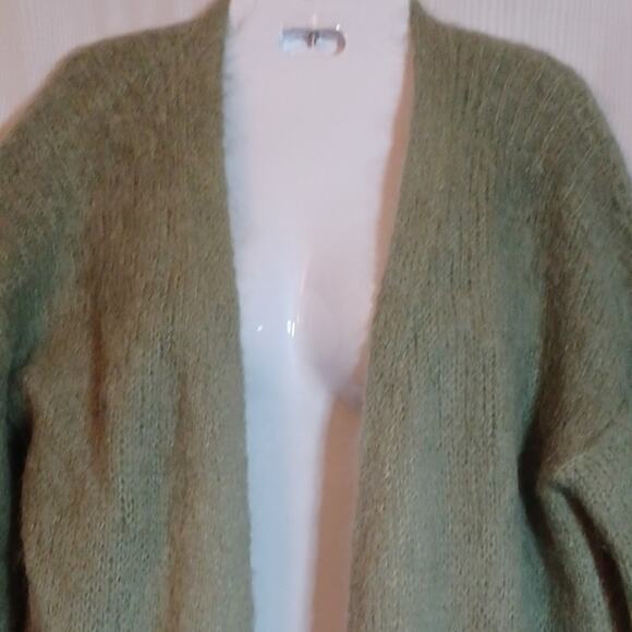 Anthropologie Alpaca & Merino Wool Two Tone Green Cardigan Size S. - Picture 7 of 14